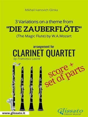 cover image of 3 Variations on a theme from "Die Zauberflöte"--Clarinet Quartet